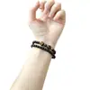 Pulsera de cuentas vintage de doble círculo en tono negro con piedra de obsidiana y ojo de tigre, una pulsera versátil de múltiples hilos para uso diario, adecuada tanto para hombres como para mujeres