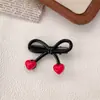 Novo Grampo de Cabelo Retro Coração Laço para Meninas com Cabelo Quebrado, Presilha de Franja com Pérola, Grampo de Cabelo, Doce Acessório de Cabelo Lateral