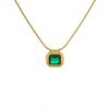 Colar de pingente de esmeralda nicho feminino luz de luxo banhado a ouro 18K alto sentido outono e inverno vintage camisola clavícula cadeia de jóias