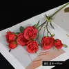 Buquê de Rosas Artificiais com Borda Queimada para Decoração de Mesa de Casamento, Arranjo de Casamento, Decoração de Corredor de Palco, Buquê Artificial de Rosas