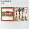 Colher de Natal Transfronteiriça Talheres Criativos Boneca Colher de Sobremesa Garfo Desenho Animado Árvore de Natal Colher Garfo Conjunto Caixa de Presente