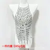 Europeu e Americano Transfronteiriço Feminino Transparente Strass Sexy Sutiã Biquíni Cobertura Corrente Top Colete Corrente Corporal Atacado