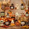 Decorações de Halloween para pendurar com 18 peças, enfeites de abóbora e múmia, arranjo de cena de feriado, decorações de parede e galhos de árvore