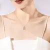 Collar de Plata de Ley S925 con Búho Transfronterizo Europeo y Americano para Mujer con Moissanita de Color D de Un Quilate Colgante de Moda Europeo y Americano Cadena para Clavícula