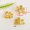 Color oro antiguo flor floreciendo rica mariposa runa perla circón hebilla de conexión cheongsam solapa de presión hebilla accesorios diy