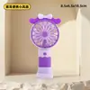 Ventilador Portátil Pequeno Transfronteiriço Desenho Animado USB Mini Portátil para Desktop Base Cordão Ventilador Presente para Estudante Venda por Atacado