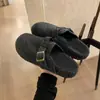 Zapatos peludos estilo Mom de uva para mujer, cálidos, forrados de felpa, mocasines cerrados, se pueden usar al aire libre, zapatos estilo Birkenstock de suela gruesa, zapatos de algodón, zapatos de un solo paso para personas perezosas