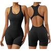 Nuevo Transfronterizo Europeo y Americano de una Pieza Ropa de Yoga Sin Costuras Espalda Hueca Espalda Hermosa Levantamiento de Glúteos Mono Deportivo de Entrenamiento