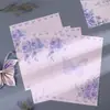 Papel de carta morado lila con mariposas, regalo fresco y hermoso, mensaje escrito a mano, alto valor estético, papel de carta engrosado, un recuerdo para amigos