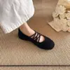 Zapatos Bajos de Estilo Ballet con Cordones Retro Francés 2026 Estilo Nuevo Suela Suave Para Combinar con Faldas Zapatos Mary Jane Zapatos para Viajar