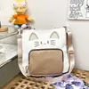 Bolso de Hombro Dibujos Animados Portátil Bolso Tote para Estudiantes Bolso para Tutorías Bolso Cruzado de Lona Niña de Secundaria Gran Capacidad Bolso para Clase