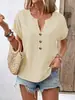 Camisetas de manga corta con botones y cuello en V, estilo nuevo de verano 2026, transfronterizas europeas y americanas, para AliExpress, sitios independientes y Amazon