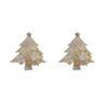 Aretes de árbol de Navidad de copo de nieve giratorio de circonita con aguja de plata S925, aretes de moda para chica dulce