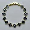 Pulseira de Trevo de Quatro Folhas de Zircônia Popular de Alta Qualidade Transfronteiriça Simples e Versátil Joia Clássica da Moda Joias para Mãos Fabricante Atacado