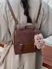 Mochila Frosted Retro Transfronteriza para Mujer Casual Diseño de Nicho Bolso Escolar Estudiante Moderno Multifuncional Cruzado Bolso Cuadrado Pequeño