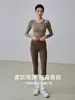 Top de yoga adelgazante para primavera y verano con almohadillas en el pecho, mangas largas, secado rápido, talla grande, para mujeres de talla grande, conjunto deportivo para mujer para entrenamiento de Pilates
