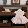 NingliAmorzinho! Vestido de Aniversário Estiloso com Saia Bufante de Verão 2026 para Meninas Estilo Coreano Vestido de Bebê
