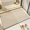 Tapete de banheiro em terra de diatomáceas estilo wabi-sabi, tapete de pé absorvente e antiderrapante para vaso sanitário, tapete de chão de secagem rápida para entrada de banheiro doméstico