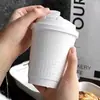 Taza de Café Estampada Cóncava y Convexa Taza de Papel Desechable con Tapa para Empaque para Llevar de Bebidas Calientes y Frías Taza de Papel Universal con Logo Impreso