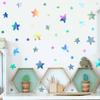 Nueva película láser PET reflectante colorida, pegatinas de pared talladas, bricolaje, combinación de estrella de cinco puntas, pegatina de pared de vidrio LS003