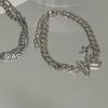 Pulsera de circón de doble capa de estilo coreano ins de moda, diseño nicho, gema negra enrollada, pulsera para parejas/novias, regalo para mujeres
