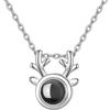 Collar de plata esterlina S925 con cadena de clavícula versátil, proyección 100 tipos de lenguaje Te Amo, colgante sencillo para mujer