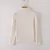 Dropshipping Novo Estilo Feminino Outono e Inverno Gola Alta Meia Manga Top Felpudo de Manga Longa, Camiseta Base Fashion para Camada Interna