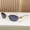 Gafas sin Montura Estilo Naoi Rei Gm para Mujer, Ovaladas de Metal Japonés Aspecto de Alta Inteligencia Lente Plana Marco de Gafas Nudo Y2K