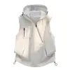 Chaleco protector solar sin mangas con capucha para verano para hombres y mujeres, ligero y transpirable, adecuado para deportes al aire libre y uso casual, estilo versátil