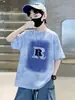 Roupas Infantis Meninos Camiseta de Manga Curta Roupas de Verão 2025 Novas Tops Infantis Verão Crianças Médias e Grandes Verão Meninos Tendência t Atacado