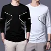 Camiseta deportiva casual para hombre de manga larga con estampado, moderna para adolescentes, adecuada para todas las estaciones, cuello redondo, top básico de manga larga