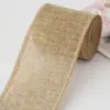 Cinta de rollo de lino sintético de 6 cm Decoración europea y americana para bodas y Navidad Venta directa de fábrica de cintas