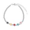 Caraini s925 Plata Esterlina cara sonriente pulsera de dona plateada pulsera para novias pulsera de plata con cara sonriente para niñas