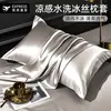 Fundas de almohada de seda de hielo lavables y refrescantes, juego de dos, 48 cm x 74 cm, funda para una almohada individual, 2 fundas de almohada de seda de hielo