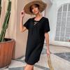 Amazon Estación Independiente Transfronteriza 2024 Nuevo Verano Europeo y Americano Color Sólido Algodón y Lino Falda Vestido Elegante Suelto con Tirantes