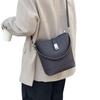Bolso Estilo Coreano Mujer 2025 Nuevo Cuero Genuino de Alta Gama Patrón Lichi Bolso Tipo Cubo Portátil Hombro Combinable Bandolera Bolso de Mujer