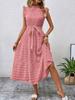 2024 Ropa de mujer europea y americana transfronteriza Falda de comercio exterior de Amazon Vestido de falda grande con cordones sin mangas bohemio para mujer