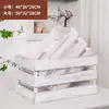 Accesorios para Exhibidores de Supermercado Cajas con Marco de Madera Cajones de Madera Cajas de Madera Vintage Cajas de Almacenamiento de Madera Maciza Canastas Decorativas para Vino y Fruta