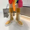 Botas Totalmente Transparentes Novas de 2025 com Solado Grosso de Cristal Cadarço Botas Curtas Moda Exportação Tamanho Grande Sapatos Tendência Transfronteiriços