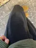Pantalones de lana de pierna ancha en color gris oscuro para mujer, listos para enviar, otoño e invierno, de cintura alta, buena caída, pantalones casuales rectos holgados, estilo retro relajado
