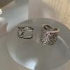 Anillo Sense de Gama Alta para Mujer Exagerado Europeo y Americano ins de Moda Simple de Cara Ancha Moderno Personalizado Retro Ciber Celebridad Anillo Abierto