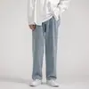 Nuevos Jeans de Primavera y Verano Marca Trendy para Hombre Pantalones Holgados Rectos de Pierna Ancha Tendencia Masculina Estilo Coreano Casual Pantalones de Papá