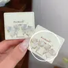Colección de pendientes de mariposa azul hielo, frescos y etéreos, pendientes para chica delicada, de cristal transparente tipo hada, perla, nicho