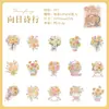 Paquete de Pegatinas ZABC Serie Flor Yuqing Flores Ramo Francés Pegatinas Decorativas para Diario DIY 30 Hojas en 6 Diseños