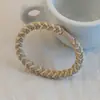 Versión coreana de color té con leche hebilla plana anillo básico para el pelo cuerda para el pelo tejida de alta elasticidad para manualidades cuerda para la cabeza de color degradado ondulado venta al por mayor