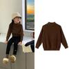Malha Suave para Meninas Outono e Inverno Roupas de Outono para Crianças 2025 Novo Estilo Estilo Estrangeiro Malha Básica para Meninas Tops da Moda