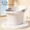 Banheira de bebê com sensor de temperatura, com apoios de braço, antiderrapante, pode ser usada sentada, bacia para banho de bebê, doméstica, tamanho grande, versão espessa, balde de banho para crianças