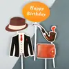 Tarjeta de adorno para pastel, inserto, barba de papá, corbata de moño, buena decoración, cabeza de familia, traje, pipa, Día del Padre