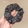 Novos scrunchies florais estilo retrô, de corte solto e com toque de luxo, elásticos de cabelo versáteis e faixas de cabelo altamente elásticas para coques.