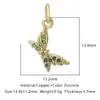 Nueva Tendencia de Moda Colgante de Mariposa con Circonita Microincrustada de Cobre Accesorios de Joyería para Pulsera, Collar, Pendientes, Llavero